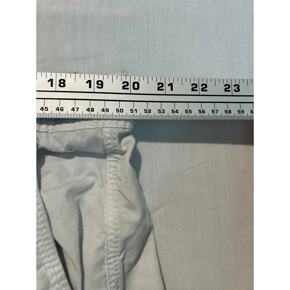 Ditch Plains Ricky Singh Mens Off White Cotton Cargo Shorts Size 40 Utility Zip
